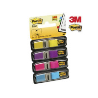 Produktbild för Post-it Index 683-4AB - indexflaggor med dispenserare - 11.9 x 43.2 mm - 140 ark (4 x 35)