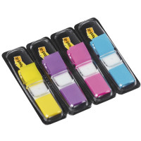 Produktbild för Post-it Index 683-4AB - indexflaggor med dispenserare - 11.9 x 43.2 mm - 140 ark (4 x 35)