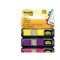 Produktbild för Post-it Index 683-4AB - indexflaggor med dispenserare - 11.9 x 43.2 mm - 140 ark (4 x 35)