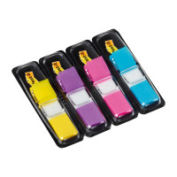 Produktbild för Post-it Index 683-4AB - indexflaggor med dispenserare - 11.9 x 43.2 mm - 140 ark (4 x 35)
