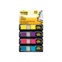 Produktbild för Post-it Index 683-4AB - indexflaggor med dispenserare - 11.9 x 43.2 mm - 140 ark (4 x 35)