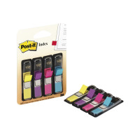Produktbild för Post-it Index 683-4AB - indexflaggor med dispenserare - 11.9 x 43.2 mm - 140 ark (4 x 35)