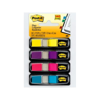 Produktbild för Post-it Index 683-4AB - indexflaggor med dispenserare - 11.9 x 43.2 mm - 140 ark (4 x 35)