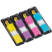 Produktbild för Post-it Index 683-4AB - indexflaggor med dispenserare - 11.9 x 43.2 mm - 140 ark (4 x 35)