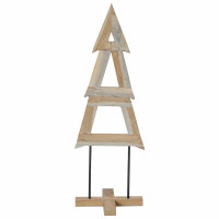 Produktbild för Julgran med stativ Brun 120 cm Massivt teakträ