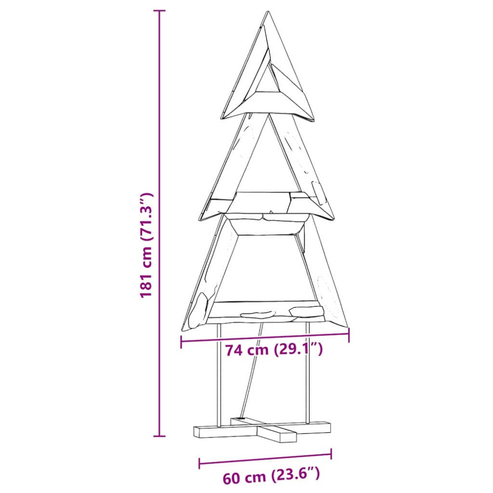 Produktbild för Julgran med stativ Brun 181 cm Massivt teakträ