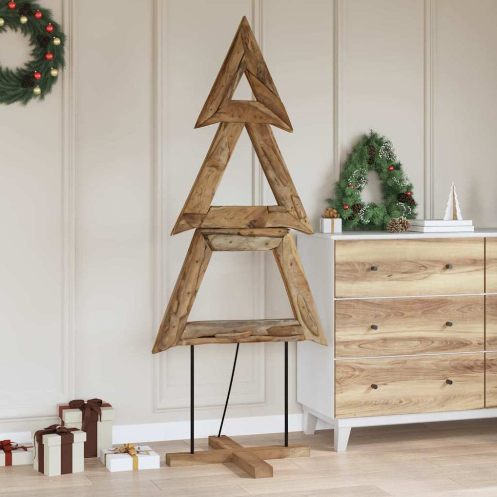 Produktbild för Julgran med stativ Brun 181 cm Massivt teakträ