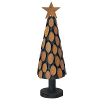 Produktbild för Julgran med stativ Brun 61 cm Massivt teakträ