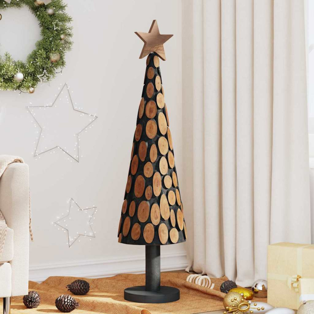 Produktbild för Julgran med stativ Brun 120 cm Massivt teakträ