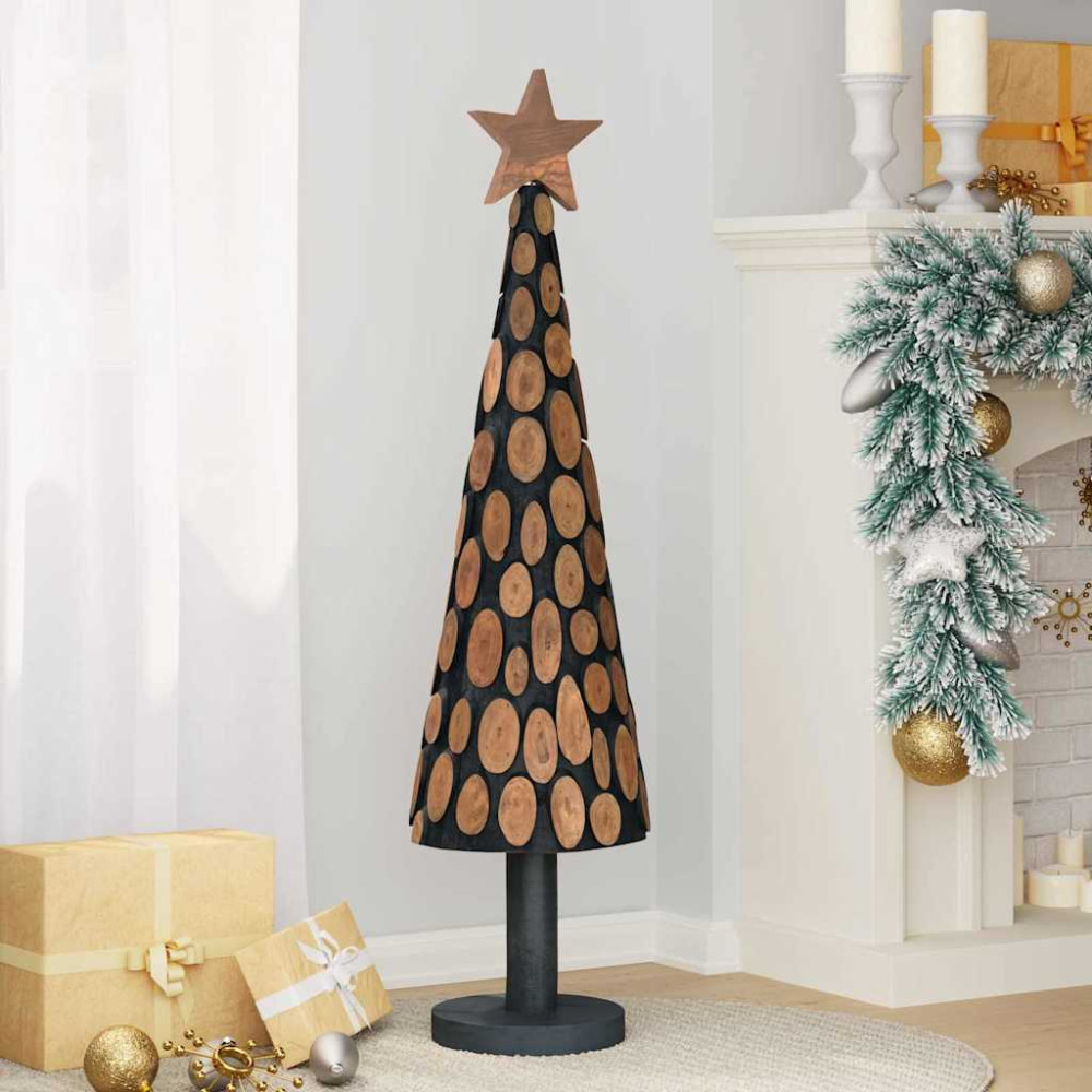 Produktbild för Julgran med stativ Brun 120 cm Massivt teakträ