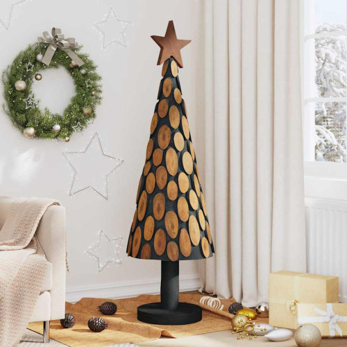 vidaXL Julgran med stativ Brun 149 cm Massivt teakträ