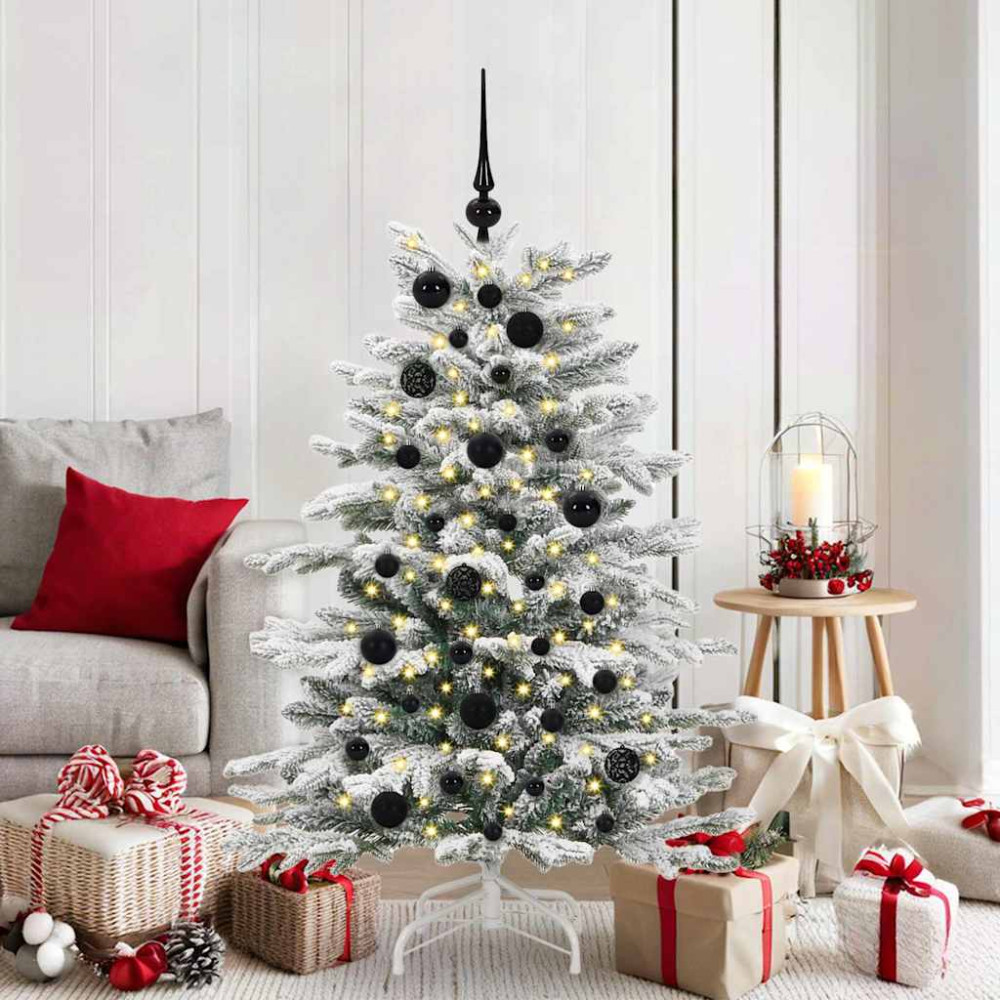 Produktbild för Julprydnad Set med 150 LED-lampor 61 pcs Svart Plast