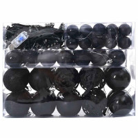 Produktbild för Julprydnad Set med 150 LED-lampor 61 pcs Svart Plast
