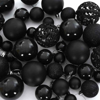 Produktbild för Julprydnad Set med 150 LED-lampor 61 pcs Svart Plast