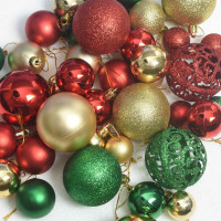 Produktbild för Julprydnad Set 61 st Flerfärgsdesign Ø 6 cm Plast
