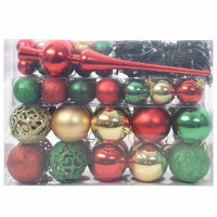 Produktbild för Julprydnad Set 61 st Flerfärgsdesign Ø 6 cm Plast
