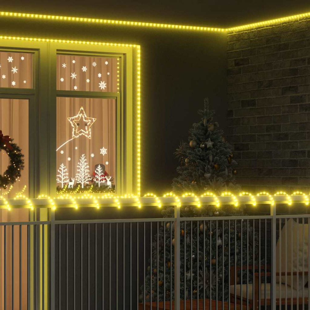 Produktbild för Ljuslina med 2400 LED-lampor Varmvit 100 m PVC