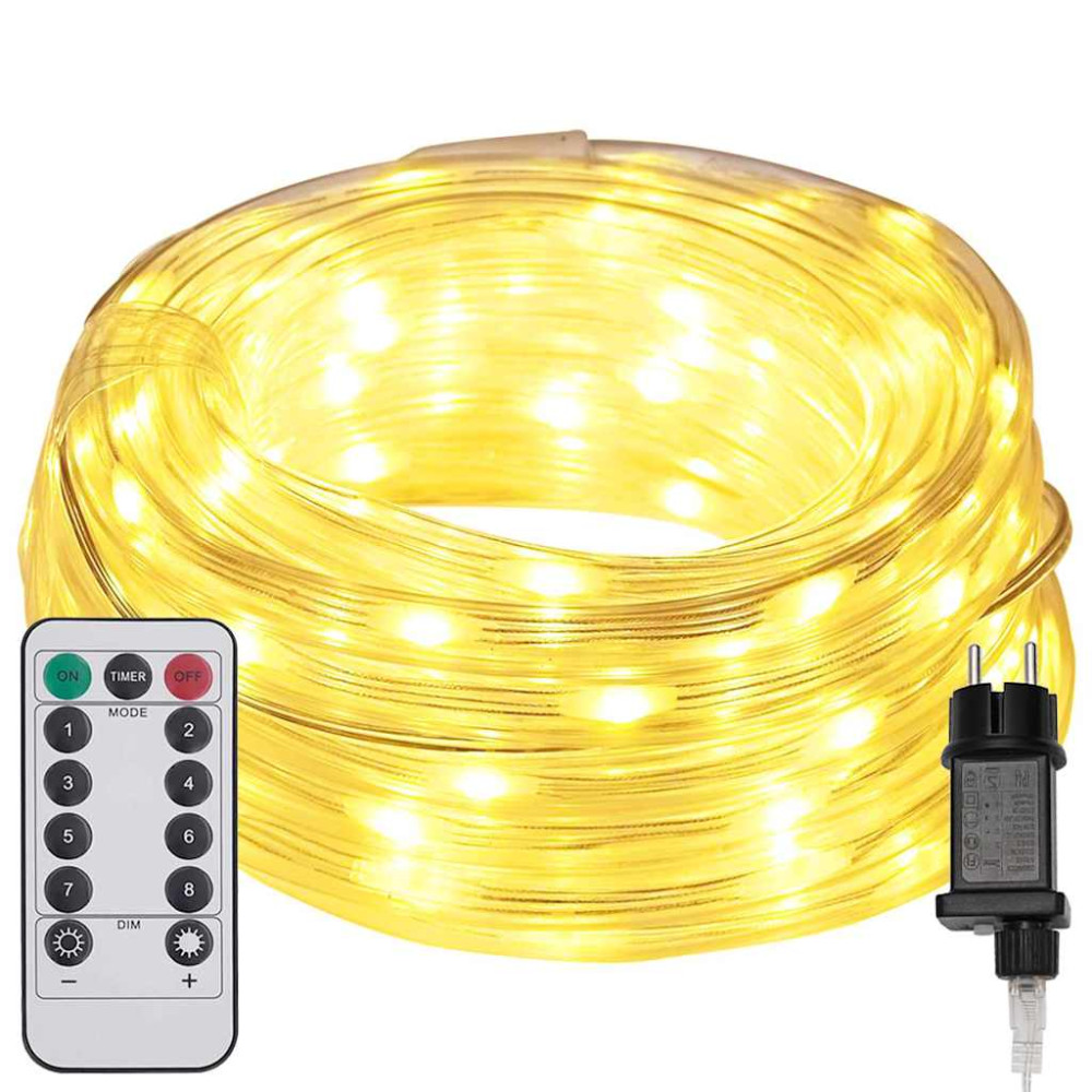 Produktbild för Ljuslina med 2400 LED-lampor Varmvit 100 m PVC