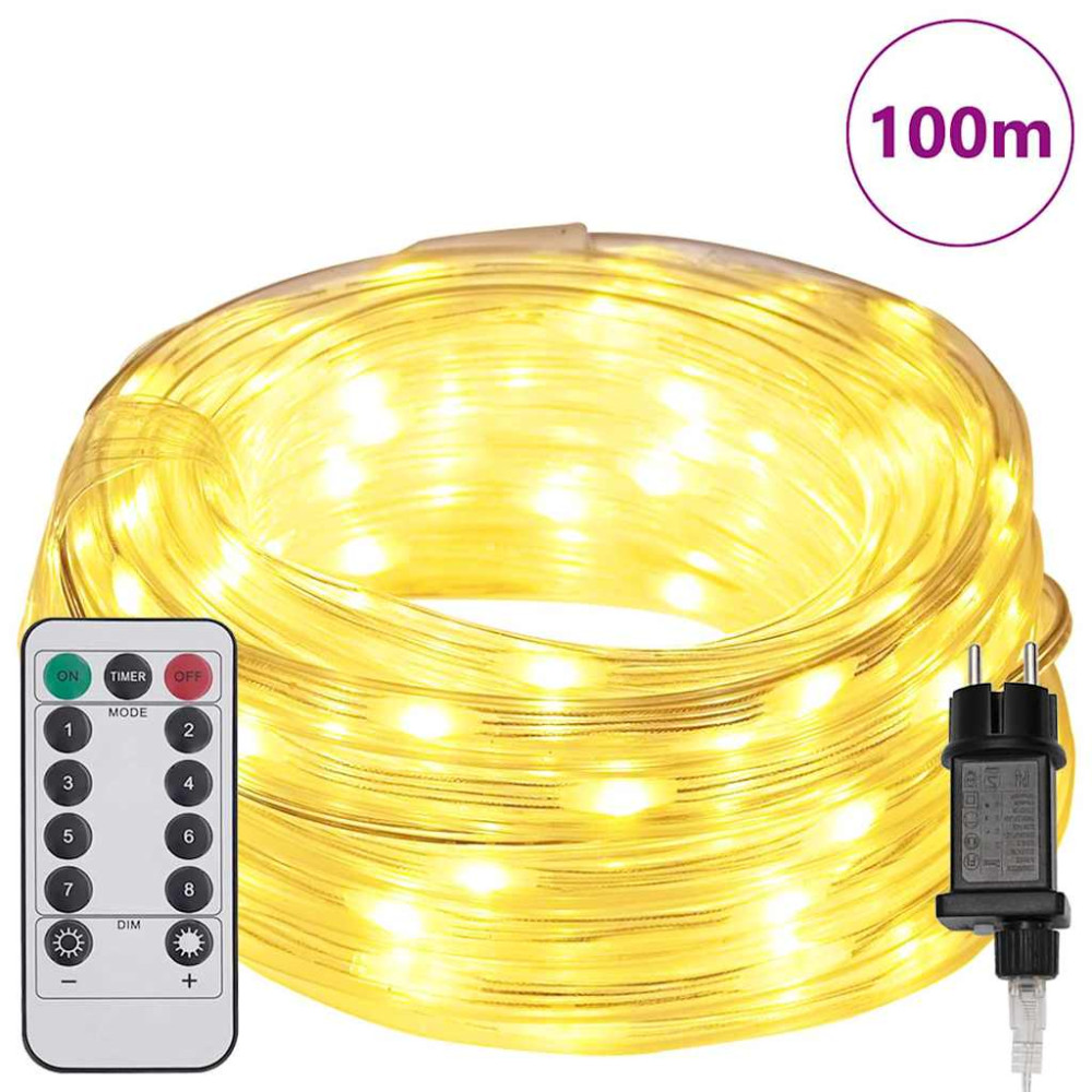 Produktbild för Ljuslina med 2400 LED-lampor Varmvit 100 m PVC