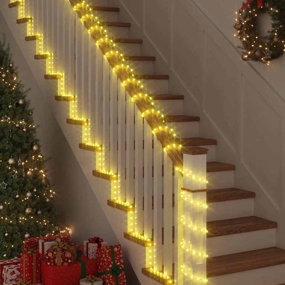 Produktbild för Ljuslina med 2400 LED-lampor Varmvit 100 m PVC