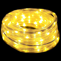 Produktbild för Ljuslina med 2400 LED-lampor Varmvit 100 m PVC