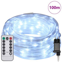 Produktbild för Ljuslina med 2400 LED-lampor Kall Vit 100 m PVC