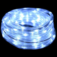 Produktbild för Ljuslina med 2400 LED-lampor Kall Vit 100 m PVC