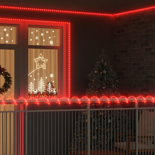 vidaXL Ljuslina med 2400 LED-lampor Röd 100 m PVC