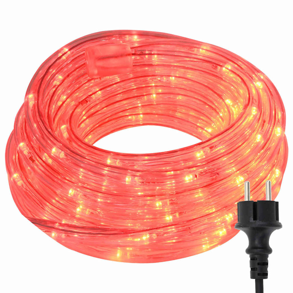 Produktbild för Ljuslina med 2400 LED-lampor Röd 100 m PVC