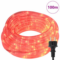 Produktbild för Ljuslina med 2400 LED-lampor Röd 100 m PVC
