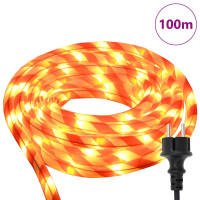 Produktbild för Ljuslina med 2400 LED-lampor Varmvit 100 m PVC