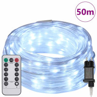 Produktbild för Ljuslina med 1200 LED-lampor Kall Vit 50 m PVC