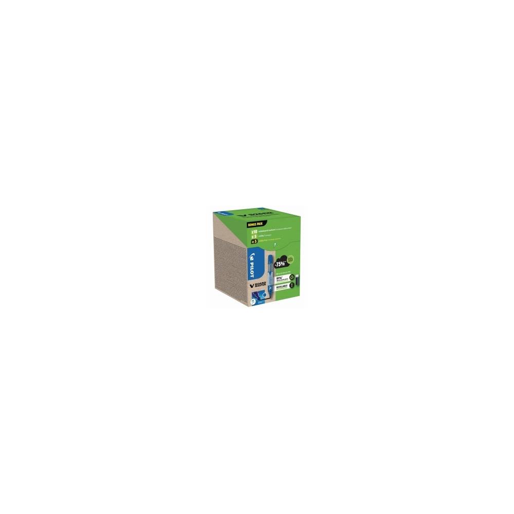 Produktbild för Marker Pilot V Board Master Green Pack blå 10 stk. + 10 refi...