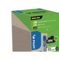 Produktbild för Marker Pilot V Board Master Green Pack blå 10 stk. + 10 refi...