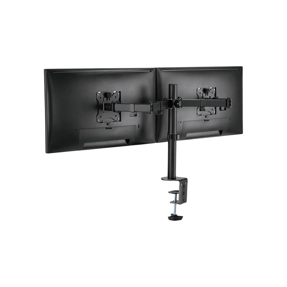 Produktbild för LogiLink monteringssats - justerbar arm - för 2 LCD-bildskärmar - svart