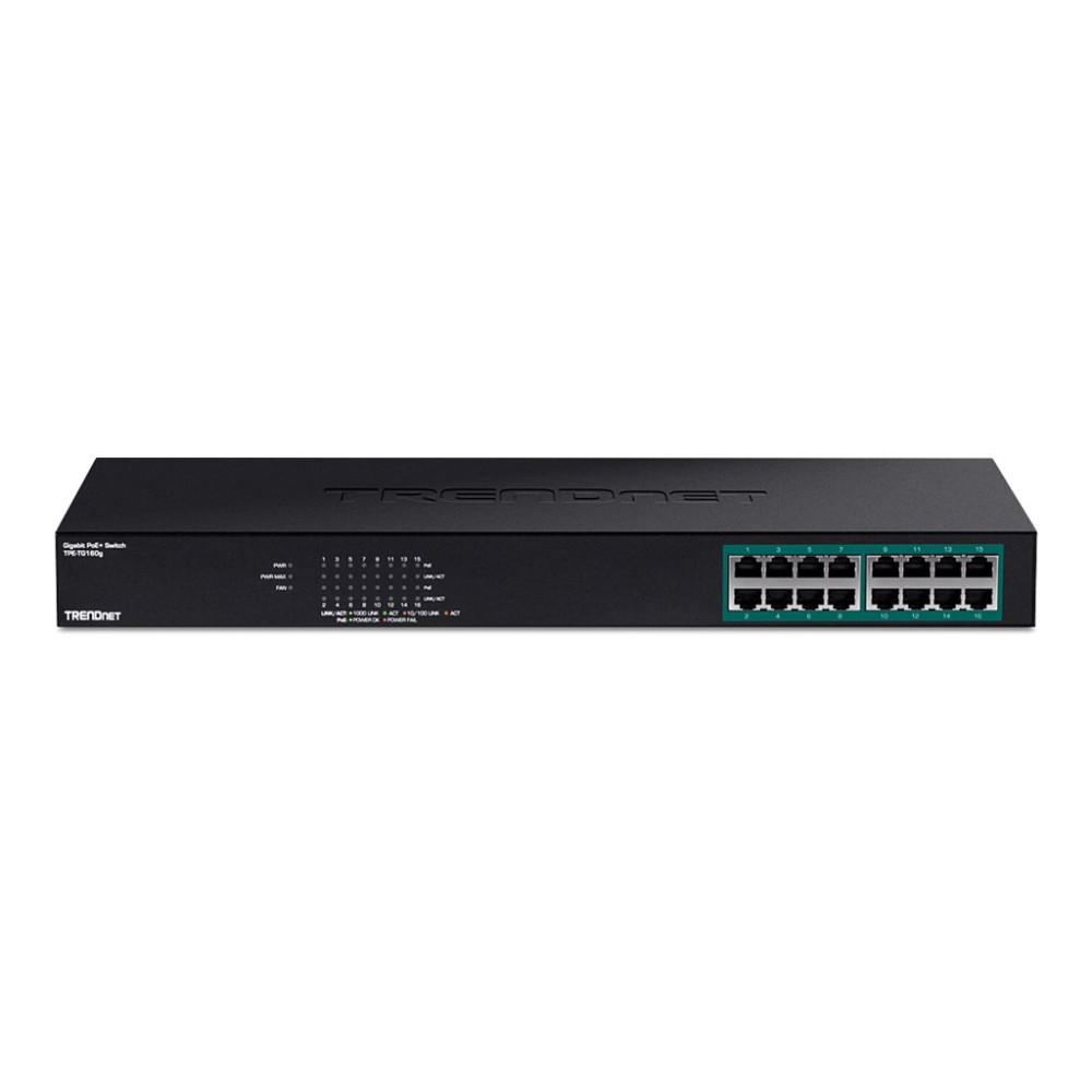 Produktbild för TRENDnet TPE TG160G - switch - 16 portar - rackmonterbar - TAA-kompatibel