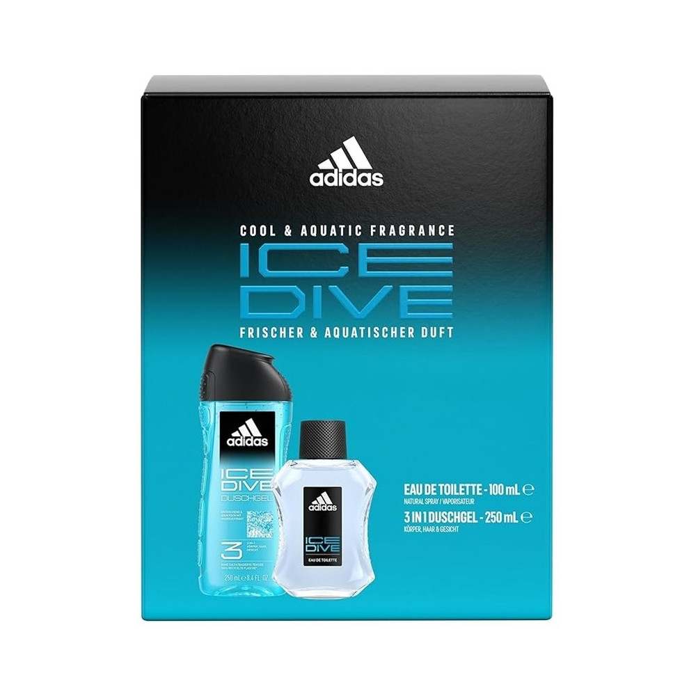 Produktbild för Giftset Adidas Ice Dive Edt 100ml + Shower Gel 250ml
