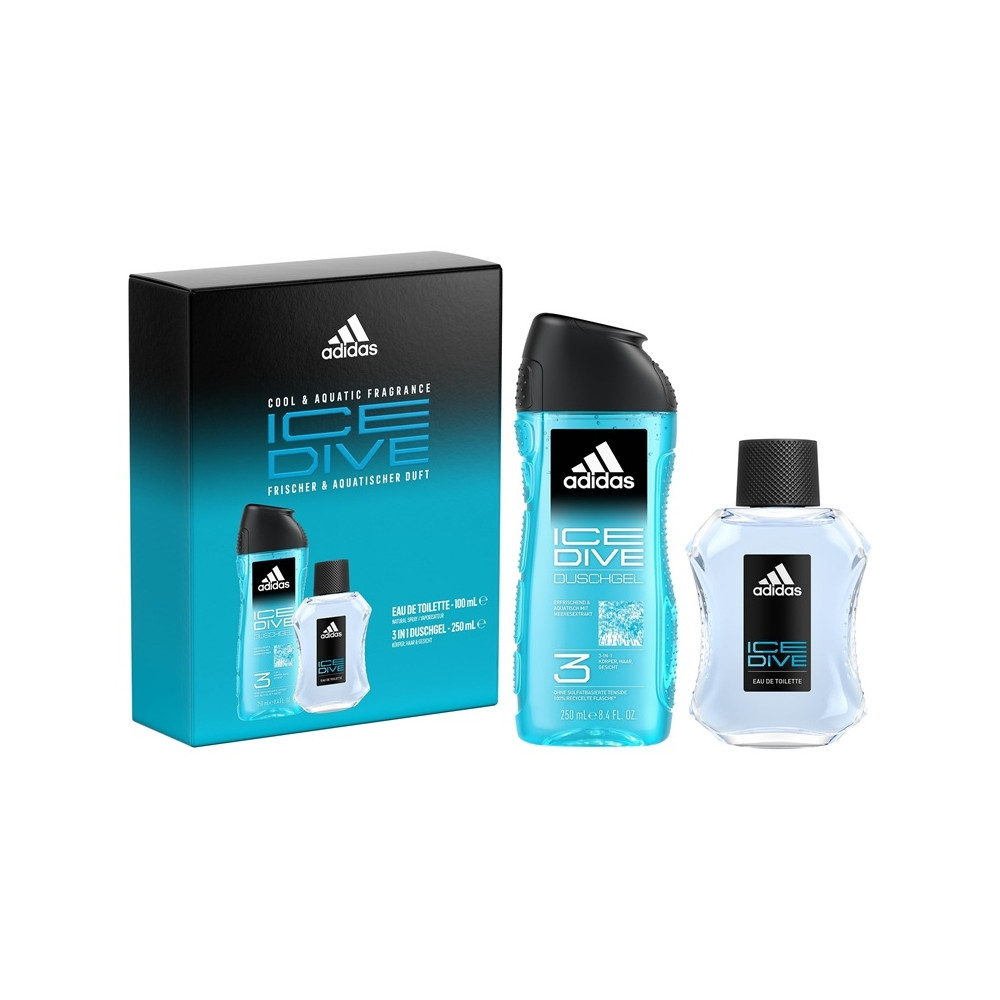 Produktbild för Giftset Adidas Ice Dive Edt 100ml + Shower Gel 250ml