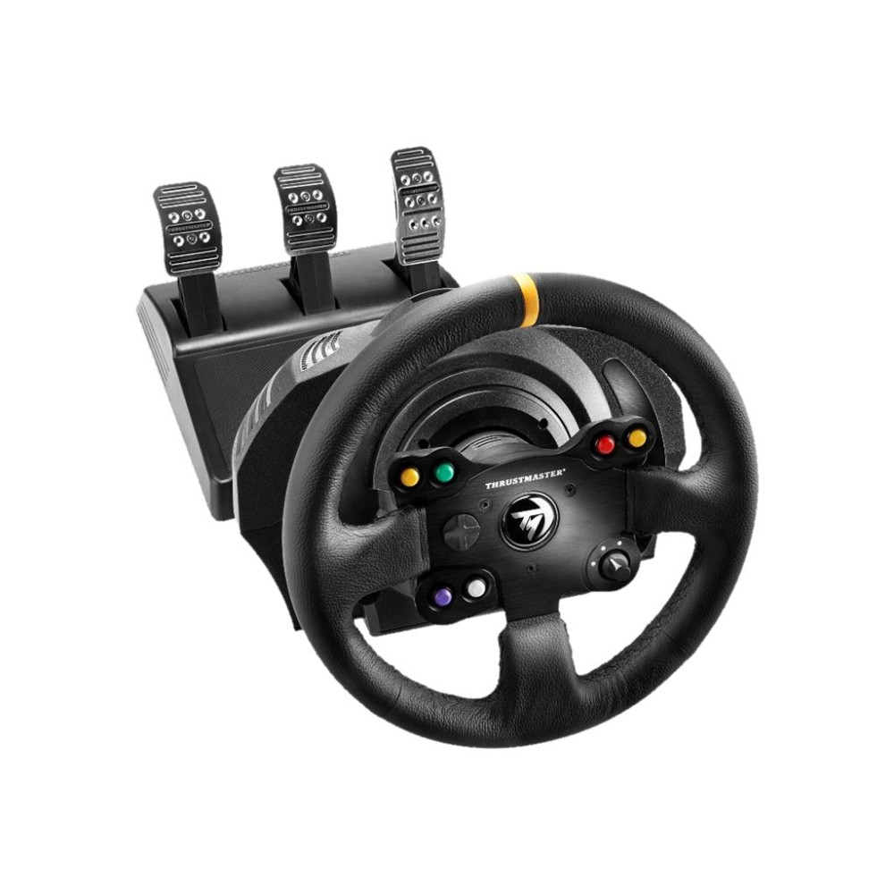 Produktbild för ThrustMaster TX Racing - Leather Edition - ratt- och pedaluppsättning - kabelansluten