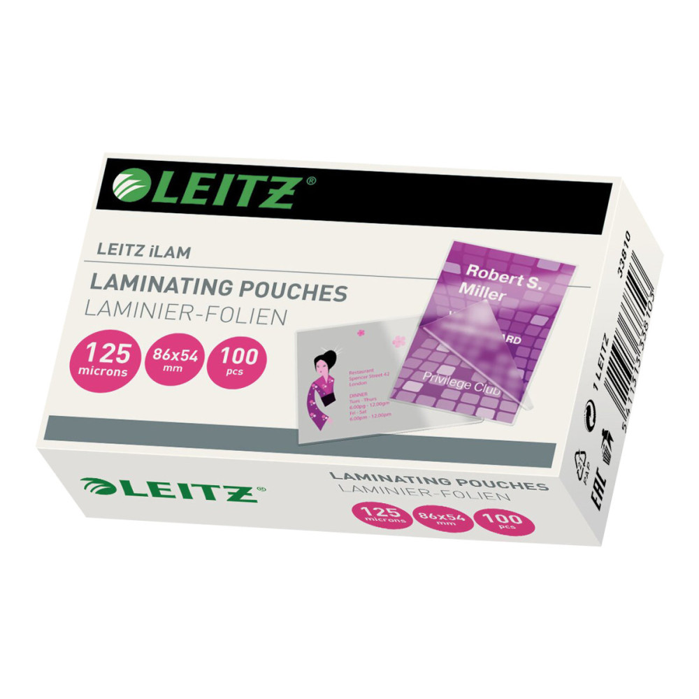 Produktbild för Leitz - 100 - 54 x 86 mm - lamineringsfickor