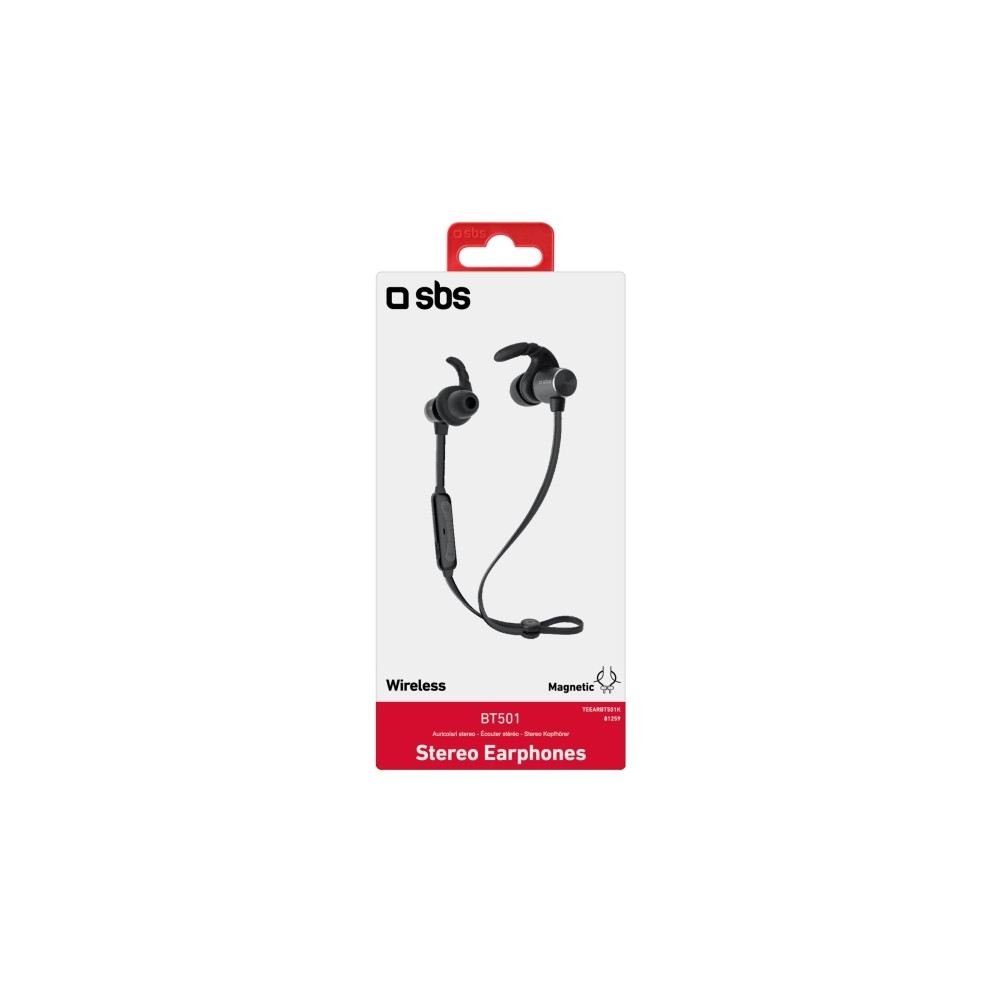 Produktbild för SBS TEEARBT501K, Headset, I öra, Idrott, Svart, Binaural, Kn...