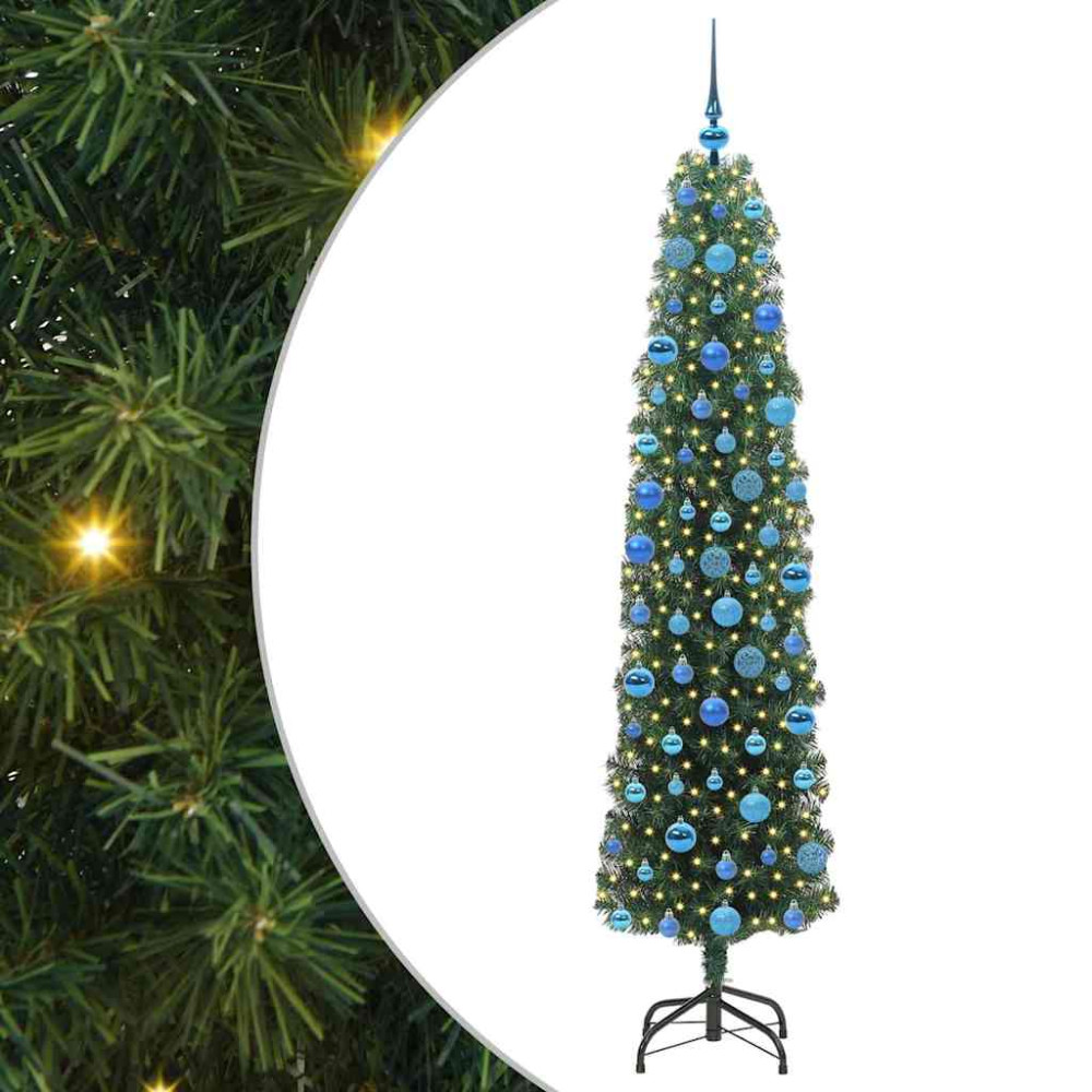 Produktbild för Konstgjord julgran Grön 180 cm PVC och stål och plast
