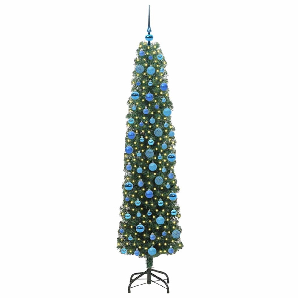 Produktbild för Konstgjord julgran Grön 180 cm PVC och stål och plast