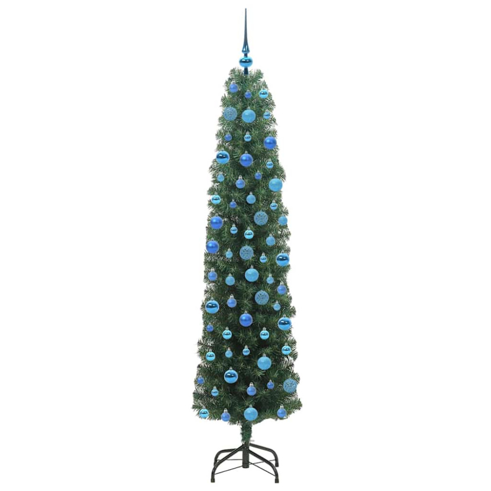 Produktbild för Konstgjord julgran Grön 180 cm PVC och stål och plast