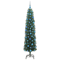 Produktbild för Konstgjord julgran Grön 180 cm PVC och stål och plast
