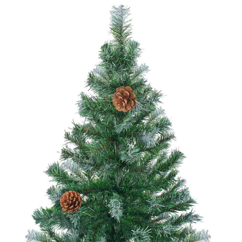 Produktbild för Konstgjord julgran med 300 LED-lampor Grön 180 cm PVC och Stål