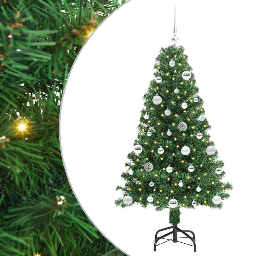 Produktbild för Konstgjord julgran Grön 150 cm PVC och Stål och Plast