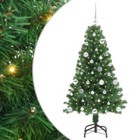 Produktbild för Konstgjord julgran Grön 150 cm PVC och Stål och Plast