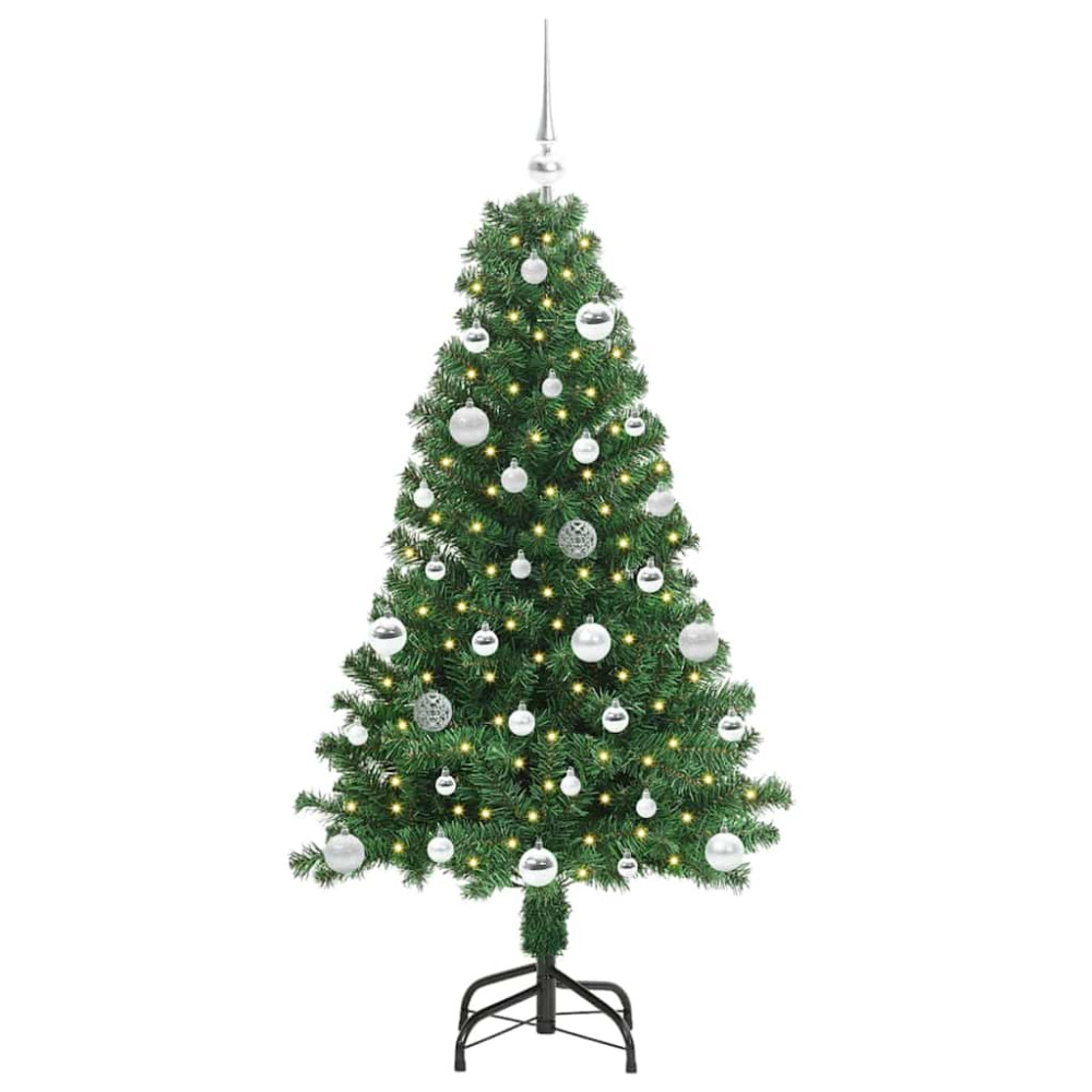 Produktbild för Konstgjord julgran Grön 150 cm PVC och Stål och Plast