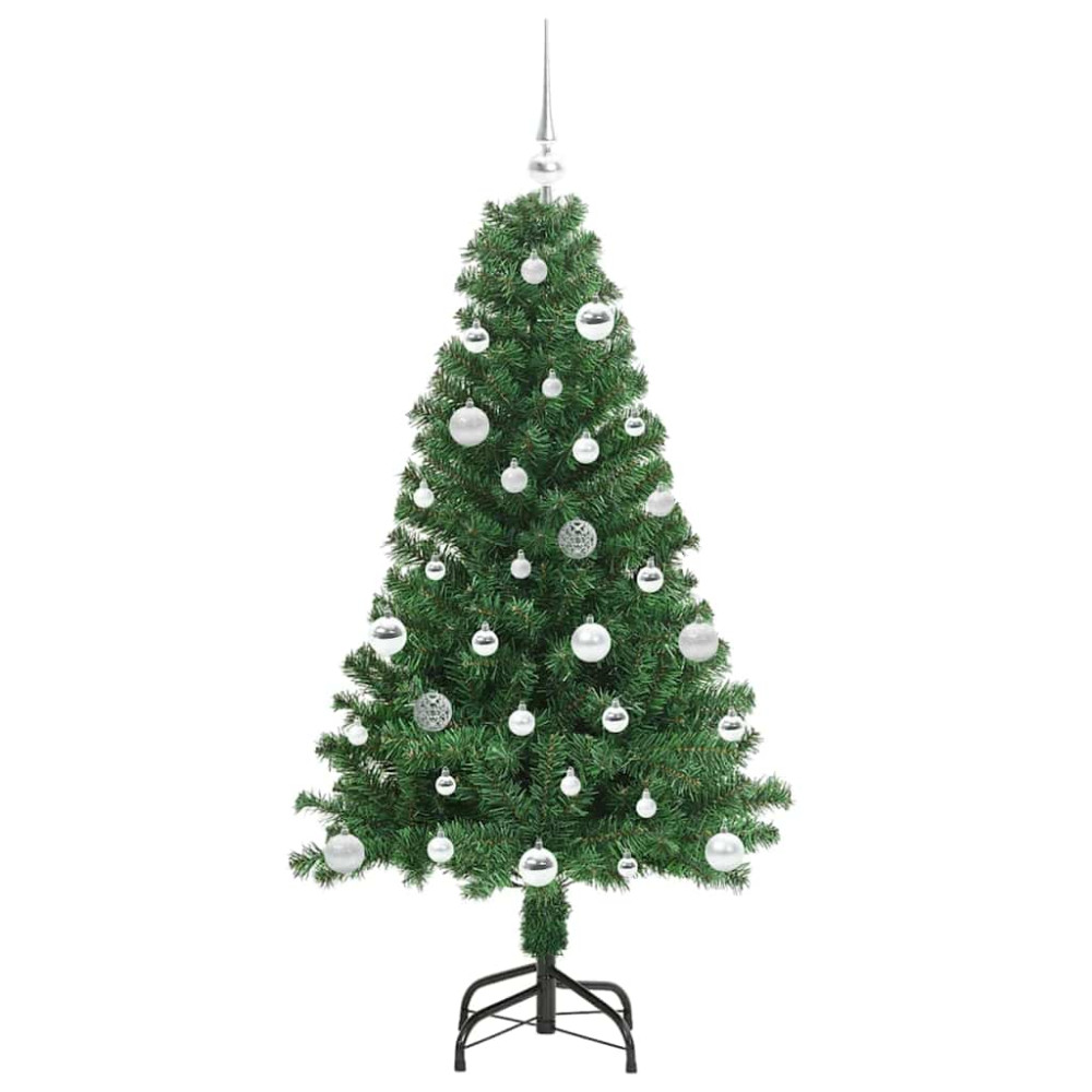 Produktbild för Konstgjord julgran Grön 150 cm PVC och Stål och Plast